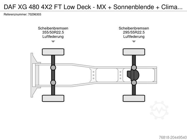 Volumen SZM DAF XG 480 4X2 FT Low Deck - MX + Sonnenblende + Cli