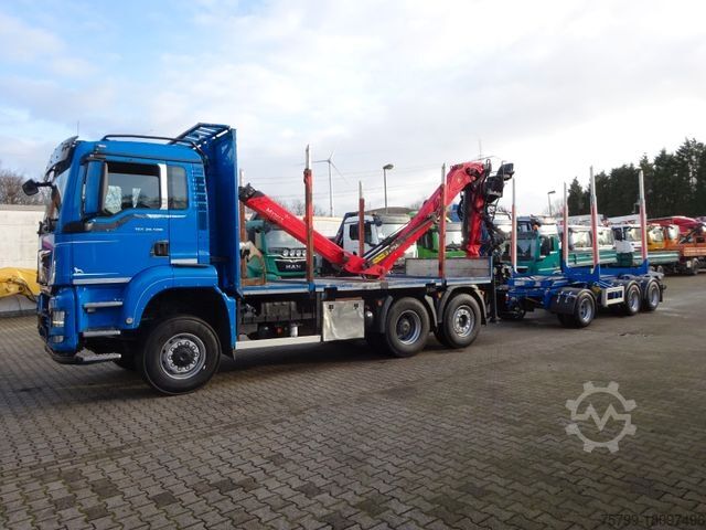 Holztransporter LKW MAN 28.500 TGS Allrad. HOLZZUG EPSILON-Kran GREIFER