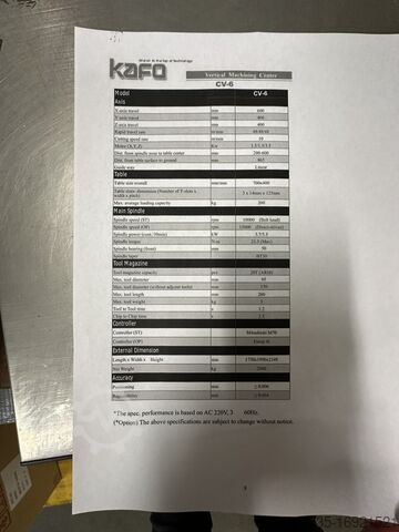CNC Vertikales Bearbeitungszentrum KAFO CV 6A