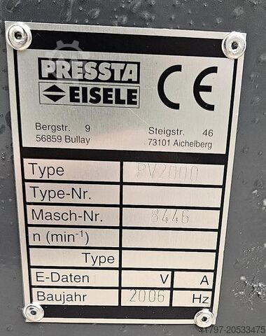 Eckverbindungspresse Pressta Eisele PV 2000 Pressta Eisele PV 2000