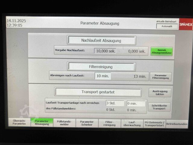 Stationäre Absauganlage Spänex Spülluftfilterhaus SLF 35-FH-U-6-2-S