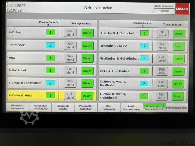 Stationäre Absauganlage Spänex Spülluftfilterhaus SLF 35-FH-U-6-2-S