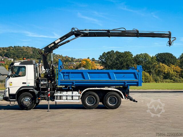 Autokran VOLVO FMX 410 Kipper 5,00 m HIAB 122 HIDUO FUNK * 6x4