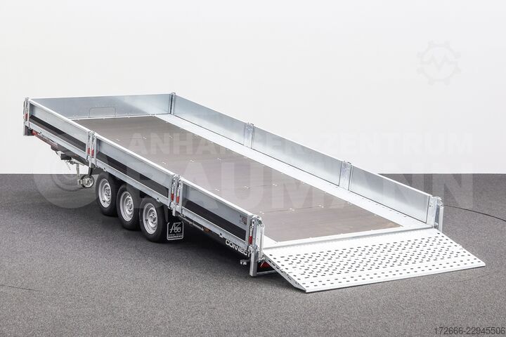 Flatbed trailer Brian James Trailers CONNECT 476-5522-35-3-12 | TRIDEM | ANKIPPBAR | RAMPE 550X229X30CM 3500KG HOCHLADER | SCHWARZ