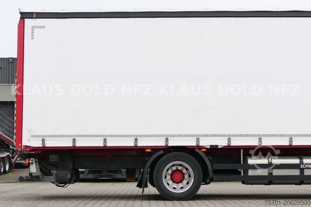 Flatbed truck with tarp RENAULT DWide 18.320 Pritsche Plane Vollluft XL-Tank LBW