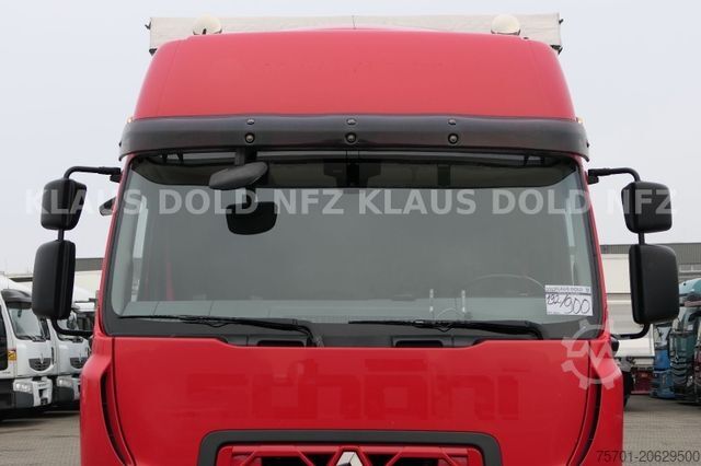 Flatbed truck with tarp RENAULT DWide 18.320 Pritsche Plane Vollluft XL-Tank LBW