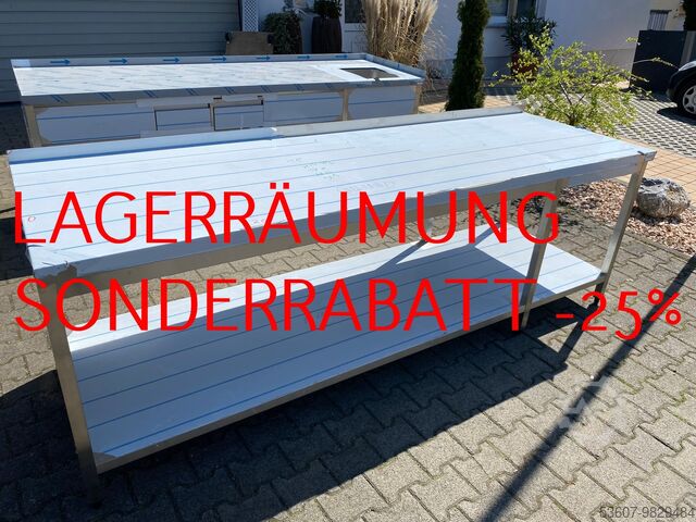 Arbeitstisch 2700x850x900mm Aufkantung 50mm