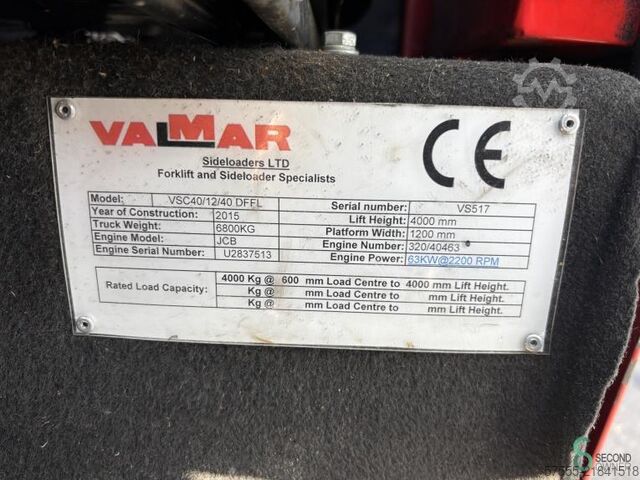 Side-loader forklift Valmar 