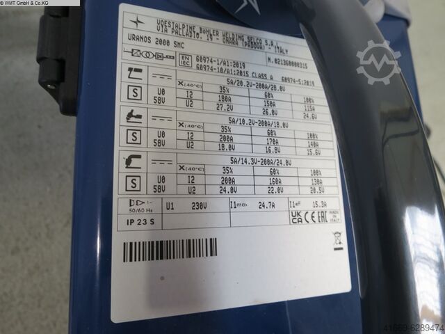 Protective Gas Welding Machine BOEHLER URANOS 2000 SMC