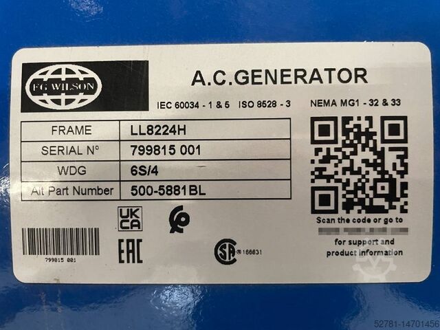 Generator set FG Wilson P1250-1 - 1250 kVA Open Genset - DPX-16028-O