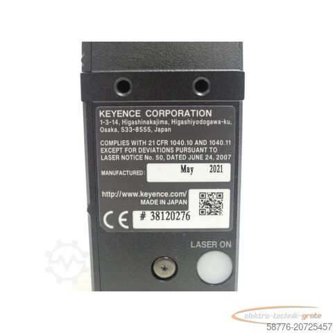 Komponente Keyence LJ-V7060 2D/3D Laser-Profilsensor / Messkopf SN:38120276