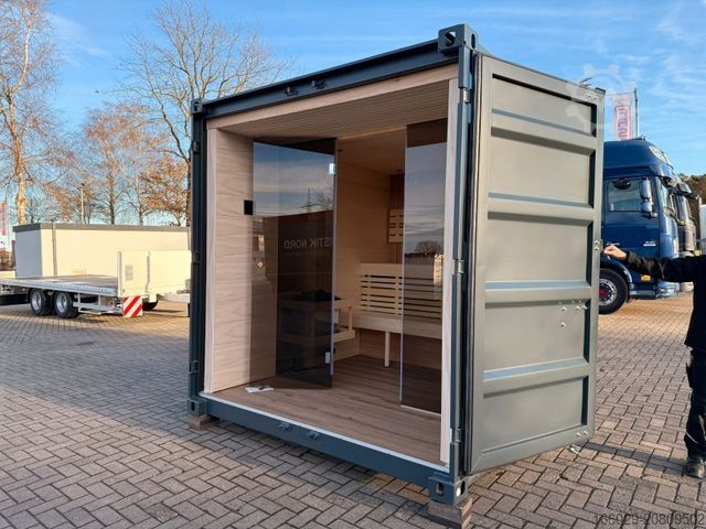 Auflieger-Wechselfahrgestell  Wiese Sauna Container - Sofort Lieferbar