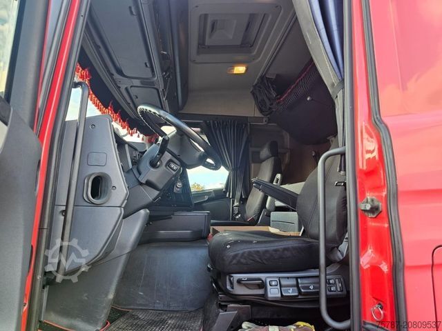 LKW mit Pritsche & Plane SCANIA G410 Volumen, Edscha, Hubdach+Tandemhänger