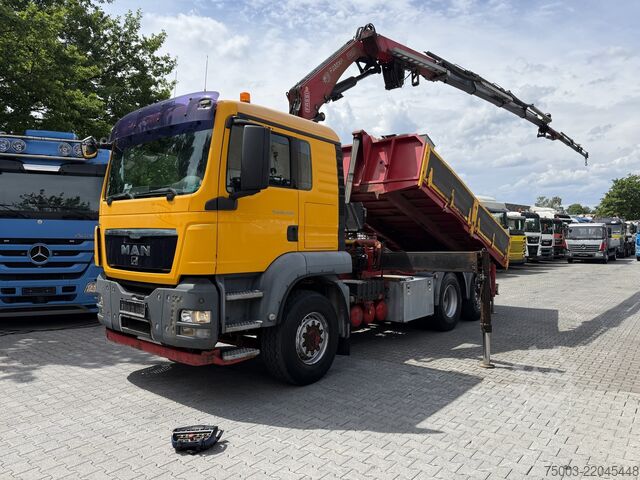 Tipper truck MAN TGS 26.400 6X4H-2 Kran Fassi F235XP bis 25 Meter