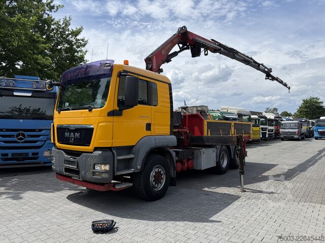Tipper truck MAN TGS 26.400 6X4H-2 Kran Fassi F235XP bis 25 Meter
