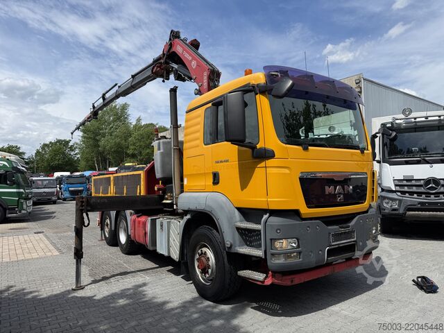Tipper truck MAN TGS 26.400 6X4H-2 Kran Fassi F235XP bis 25 Meter