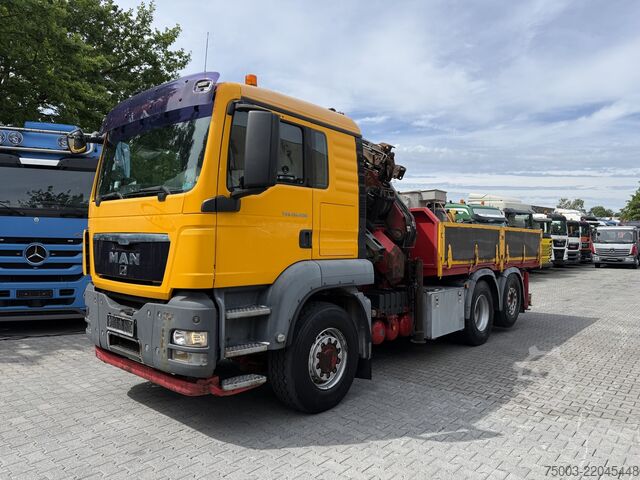 Tipper truck MAN TGS 26.400 6X4H-2 Kran Fassi F235XP bis 25 Meter