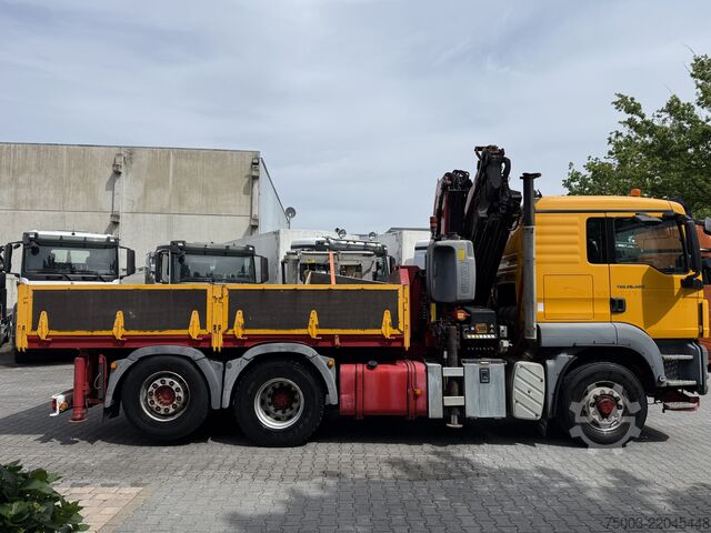 Tipper truck MAN TGS 26.400 6X4H-2 Kran Fassi F235XP bis 25 Meter
