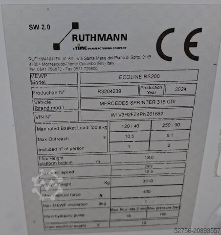 Truck aerial platform Ruthmann Ecoline RS200