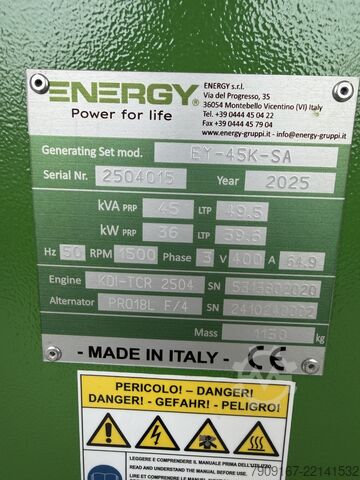 Generator Energy gruppi EY45K-SA STAGE V