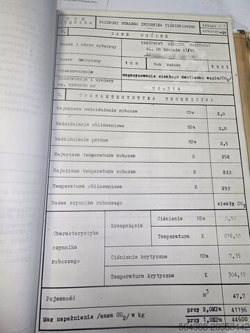 CO2 Cryogenic Tank, Dry Ice POM Steszew 47,7 m3