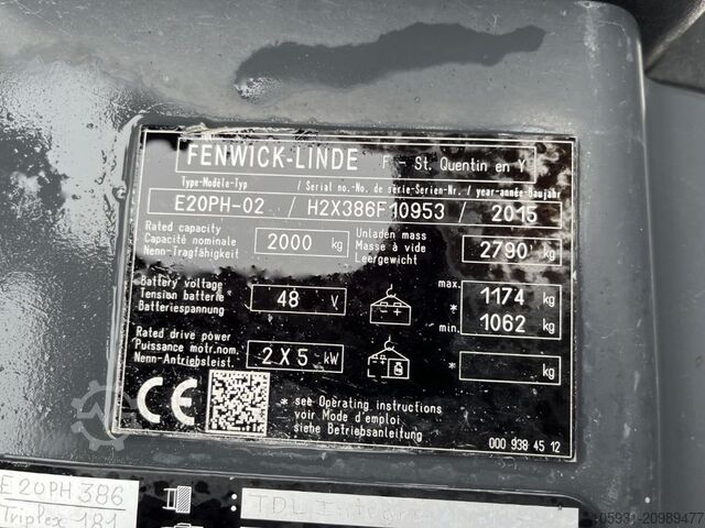 Electric 4-wheel forklift Linde E20PH-02