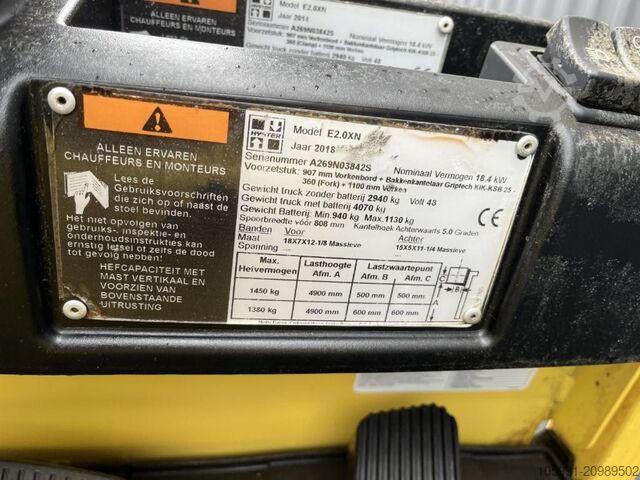 Electric 4-wheel forklift Hyster E2.0XN