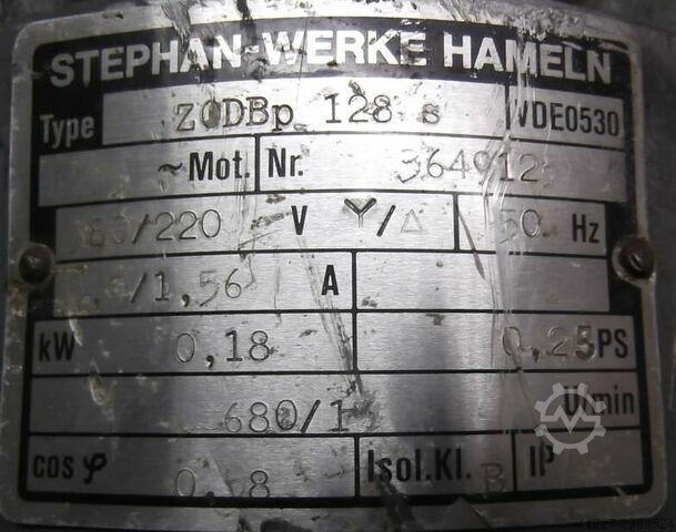 Getriebemotor 0,18 kW 15 U/min Stephan Werke ZODBp-128-s