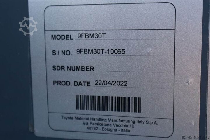 Forklift Toyota 9FBM30T Valid inspection, *Guarantee! Electric, 47