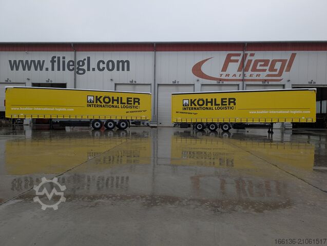 Auflieger mit Pritsche & Plane Fliegl SDS 390 MegaRunner // SONDERAKTION