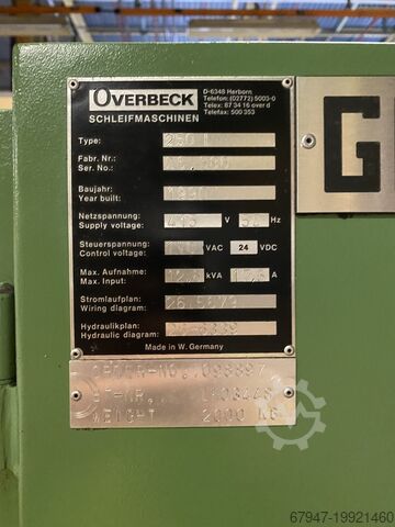 Internal and face grinding machine Overbeck 250i