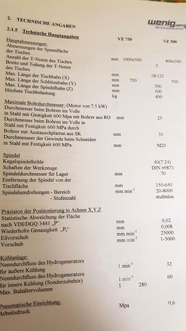 Vertikales Bearbeitungszentrum Wemas VZ 750