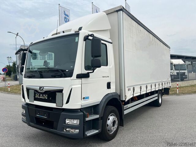 Flatbed truck with tarp MAN TGM 15.290/BL/Pritsche7,20m/LBW/NL 8,2to/180 tkm