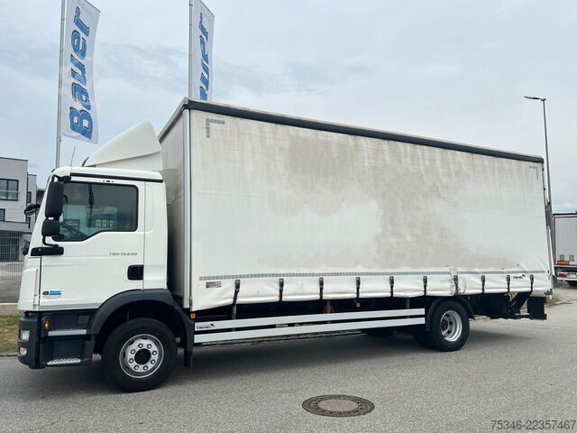 Flatbed truck with tarp MAN TGM 15.290/BL/Pritsche7,20m/LBW/NL 8,2to/180 tkm