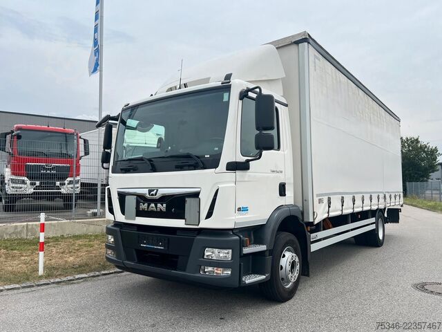 Flatbed truck with tarp MAN TGM 15.290/BL/Pritsche7,20m/LBW/NL 8,2to/180 tkm