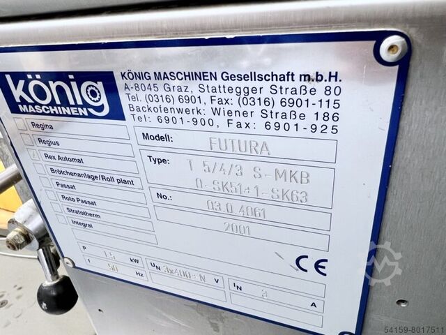 Konig Rex Futura bun roll line König Rex Futura