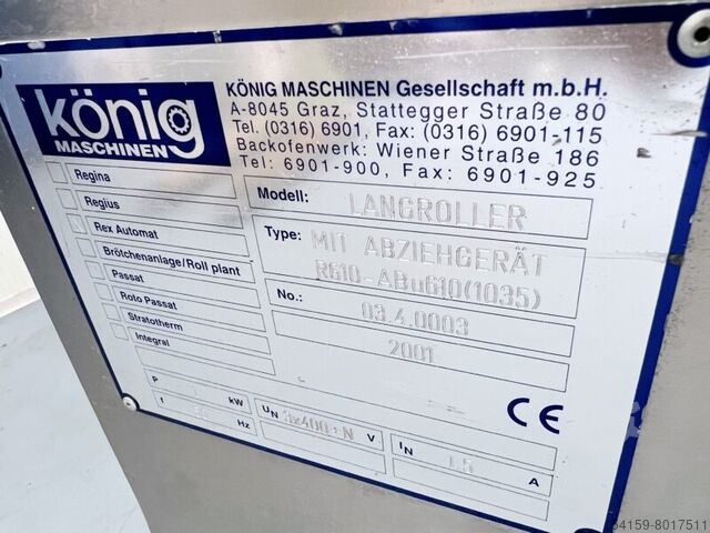 Konig Rex Futura bun roll line König Rex Futura