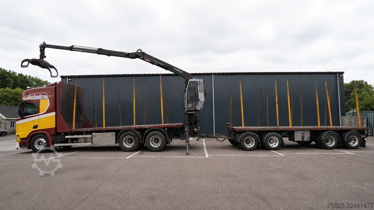 Crane truck Scania R 580 V8 6X4 LOGTRANSPORT COMBI WITH KESLA 2112...