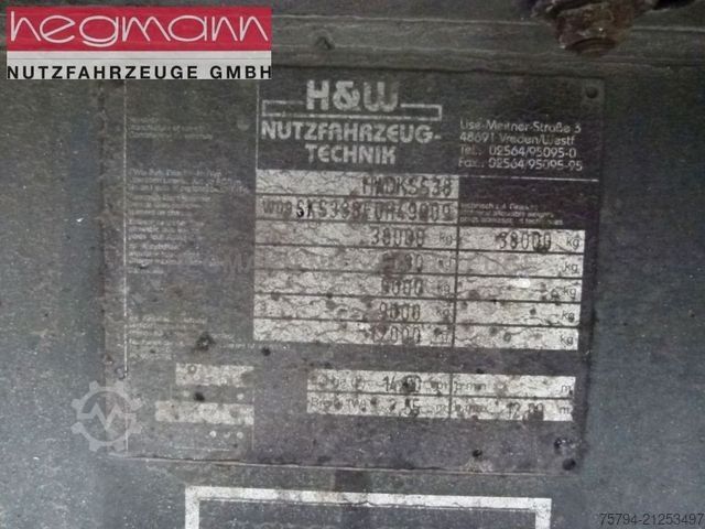 Auflieger mit Walkingfloor H&W HWDKSS38, Walkingfloor 96 m³, deutsches Fahrzeug