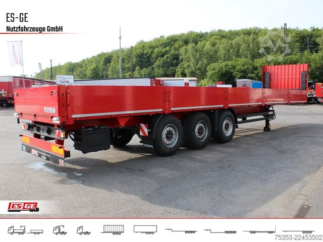 Working platform semitrailer KÖGEL 3-Achs-Mega Chassis, Bordwände