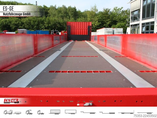 Working platform semitrailer KÖGEL 3-Achs-Mega Chassis, Bordwände
