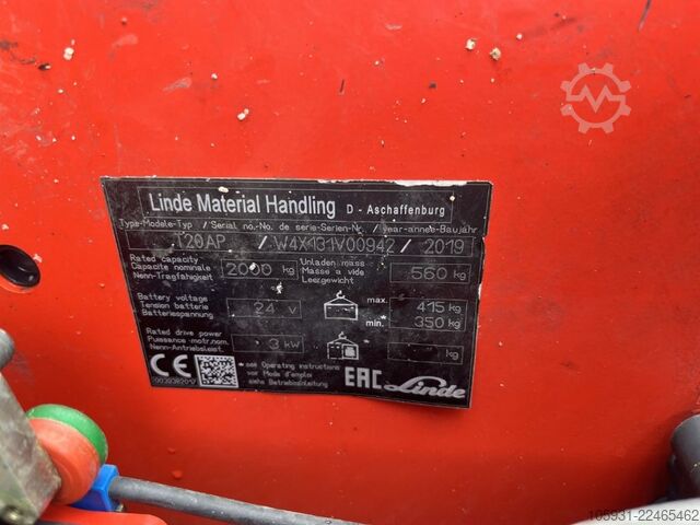 Electric Pallet Truck Linde T20AP
