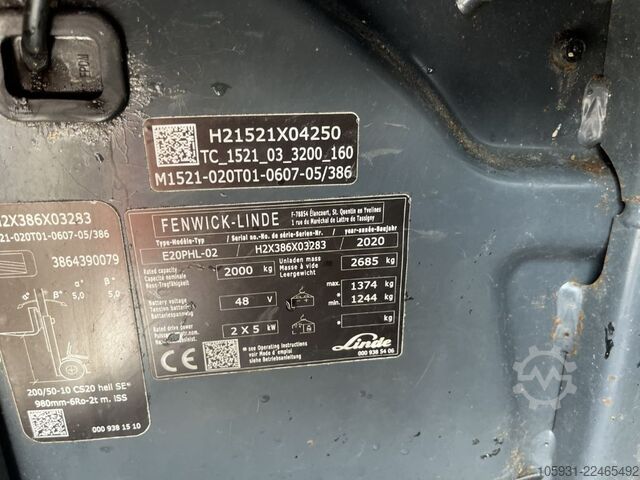 Electric 4-wheel forklift Linde E20PHL-02