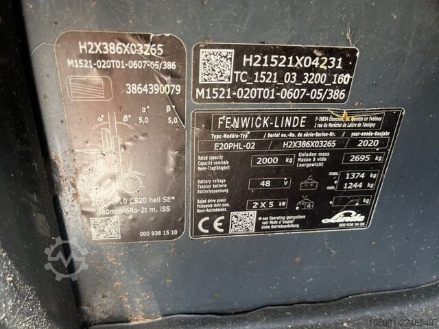 Electric 4-wheel forklift Linde E20PHL-02