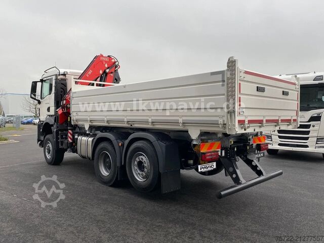 3-Seiten-Kipper MAN TGS 28.480 6x4-4 Krankipper Fassi F195A.2.24