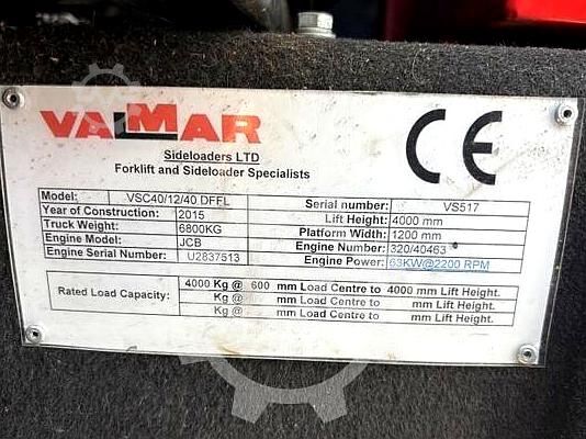 Side loader forklift Valmar VSC40/12/40 DFFL