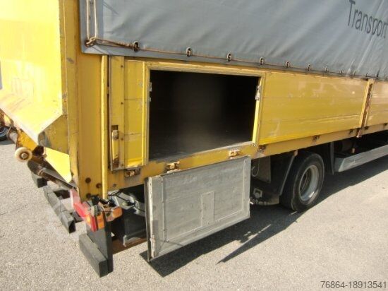 Flatbed truck with tarp MAN LE 12.220 PLANE, LBW, MANUAL