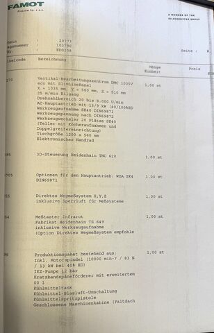 Vertikales Bearbeitungszentrum DMG 1035V eco