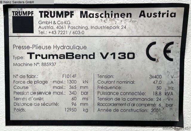 Hydr. pressbrake TRUMPF TRUMABEND V 130