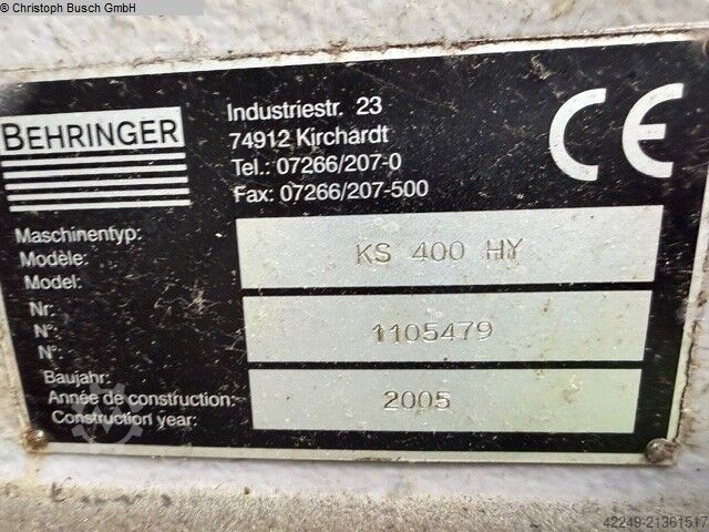 Hacksaw BEHRINGER Ks 400 hv